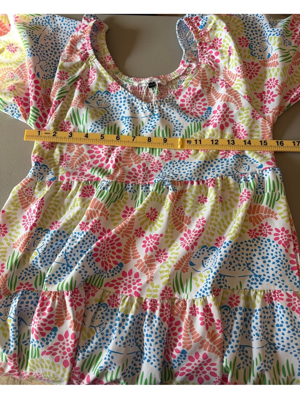 Michelle McDowell Small Floral Patterned Tiered Dress with Puff Sleeves - Picture 4 of 6